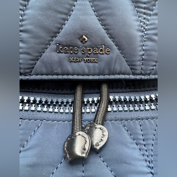 Kate Spade Large Navy Quilted Ellie Flap Backpack-EUC - Picture 2 of 15